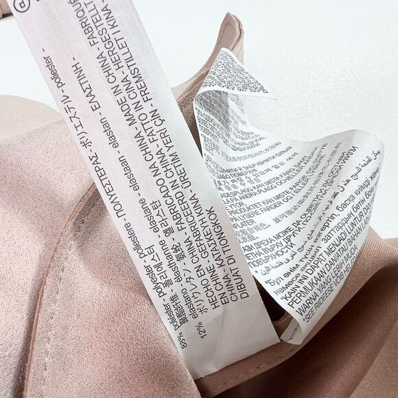 Zara Basic Trench Coat Womens Medium Light Pink Belted Double Breasted - Picture 7 of 10